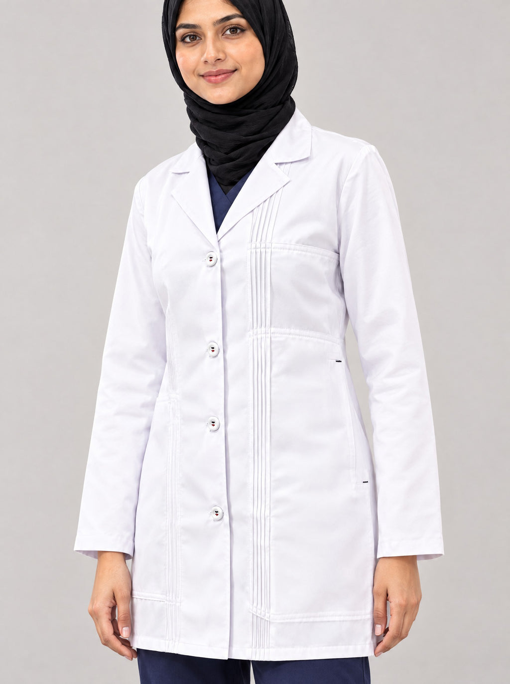Women's Pintuck Lab Coat – Premium White