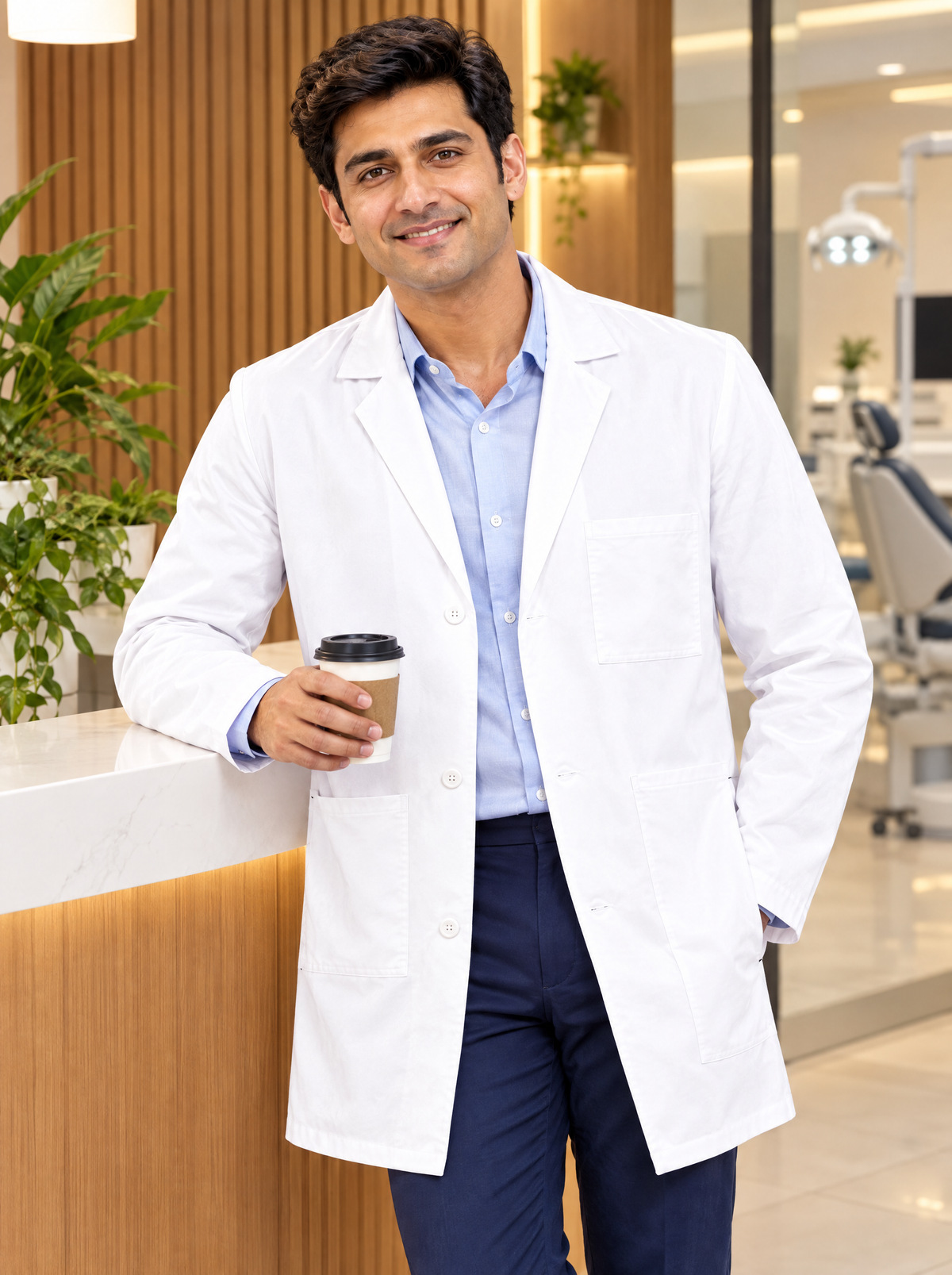 Men's Lab Coat – White