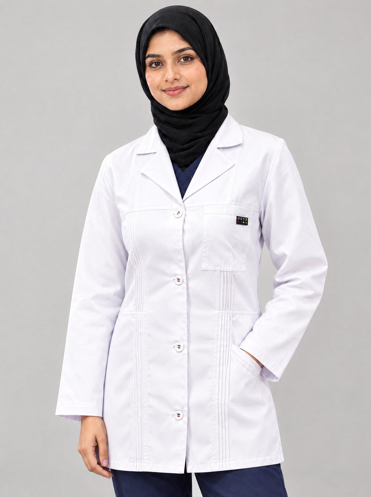 Women's Pintuck Lab Coat – Premium White